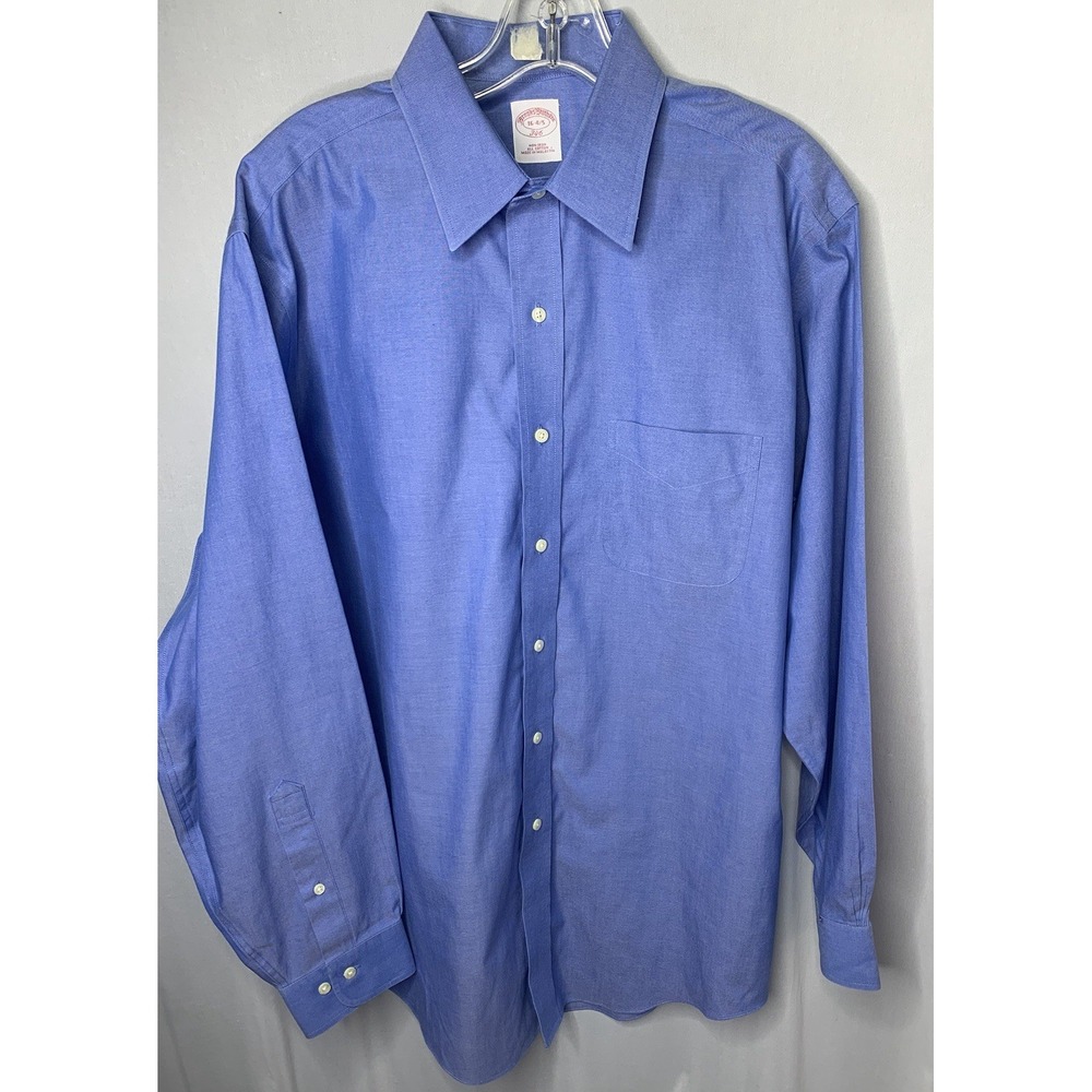 Mens Sz 16 4/5 Brooks Brothers‎ 346 Blue Button Down Long Sleeve Dress Shirt